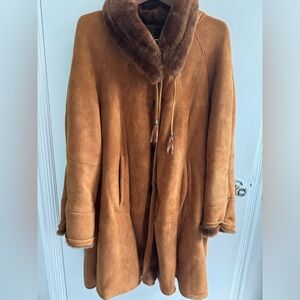 Shearling swing coat. Large xlarge